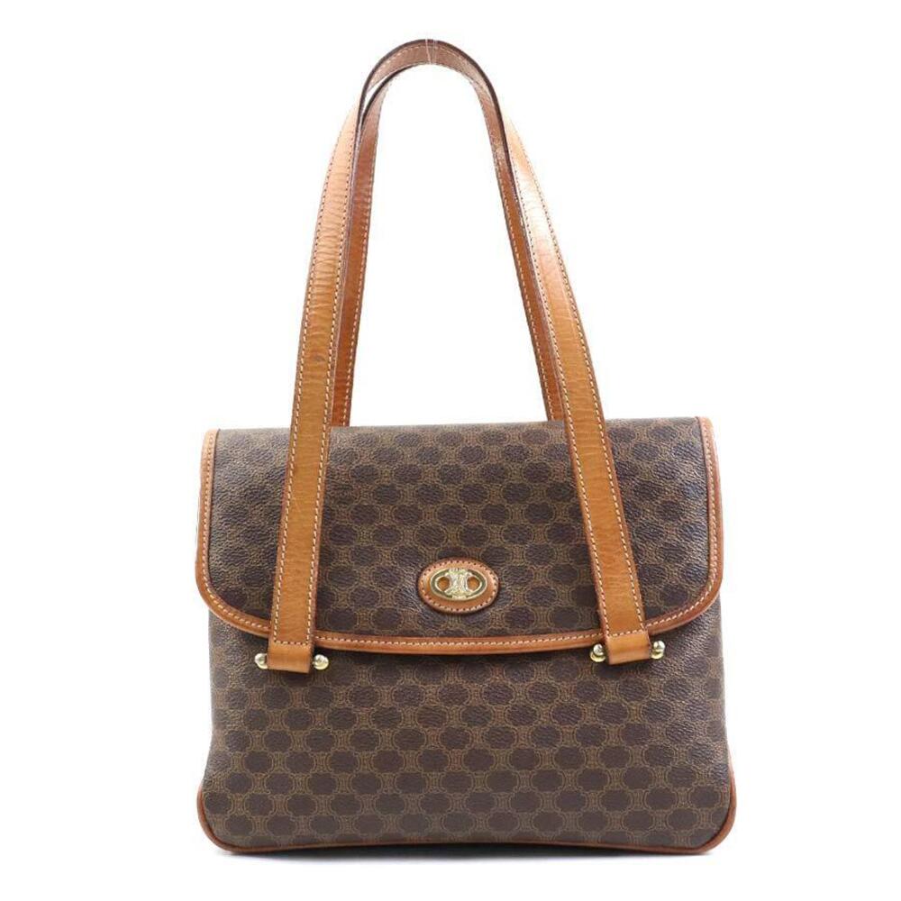 Celine Gold Handbag Brown Macadam Leather - Picture 2 of 4